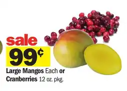 Meijer Large Mangos Each or Cranberries 12 oz. pkg offer