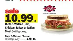 Meijer Dietz & Watson Ham, Chicken, Turkey or Italian Meat offer