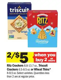 Meijer Ritz Crackers 8.8-13.7 oz., Triscuit Crackers 6.5-8.5 oz. or Wheat Thins* 8-8.5 oz offer