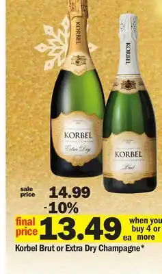 Meijer Korbel Brut or Extra Dry Champagne offer