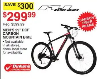 Dunham's Sports ROYCE UNION MEN'S 29 RCF CARBON MOUNTAIN BIKE offer