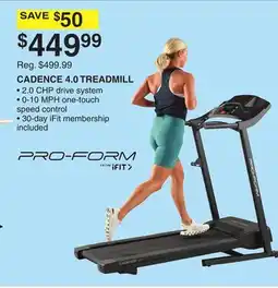 Dunham's Sports PRO-FORM CADENCE 4.0 TREADMILL offer