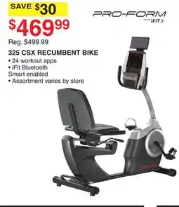 Dunham's Sports PRO-FORM 325 CSX RECUMBENT BIKE offer