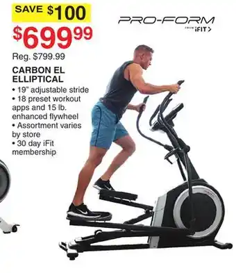 Dunham's Sports PRO-FORM CARBON EL ELLIPTICAL offer