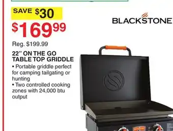 Dunham's Sports BLACKSTONE 22 ON THE GO TABLE TOP GRIDDLE offer