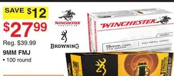 Dunham's Sports WINCHESTER 9MM FMJ offer