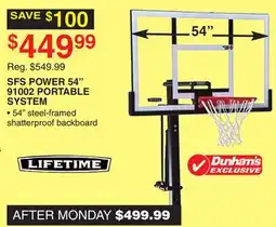 Dunham's Sports LIFETIME SFS POWER 54 91002 PORTABLE SYSTEM offer