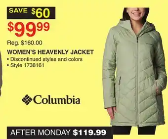 Dunham's Sports COLUMBIA WOMEN'S HEAVENLY JACKET offer