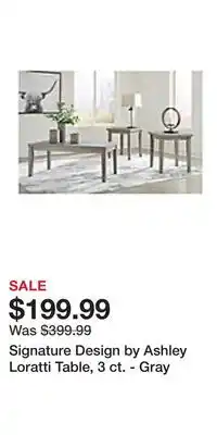 BJ’s Signature Design by Ashley Loratti Table, 3 ct. - Gray offer