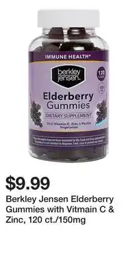 BJ’s Berkley Jensen Elderberry Gummies with Vitmain C & Zinc, 120 ct./150mg offer