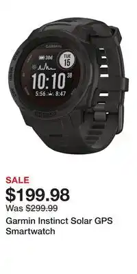 Cabela's Garmin Instinct Solar GPS Smartwatch offer