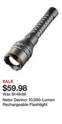 Cabela's Nebo Davinci 10,000-Lumen Rechargeable Flashlight offer