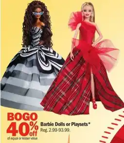 Meijer Barbie Dolls or Playsets offer