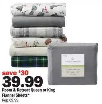 Meijer Room & Retreat Queen or King Flannel Sheets offer