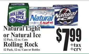 Baja Ranch Natural Light or Natural Ice Rolling Rock offer
