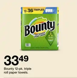 Target Bounty 12-pk. triple roll paper towels offer