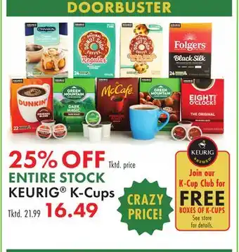 Boscov's ENTIRE STOCK KEURIG K-Cups offer