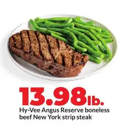 Hy-Vee Hy-Vee Angus Reserve boneless beef New York strip steak offer