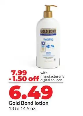 Hy-Vee Gold Bond lotion offer