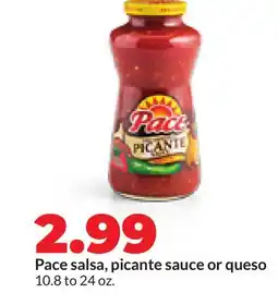 Hy-Vee Pace salsa, picante sauce or queso offer