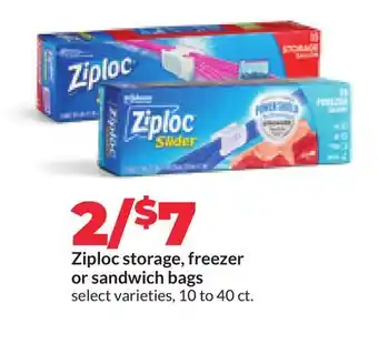 Hy-Vee Ziploc storage, freezer or sandwich bags offer