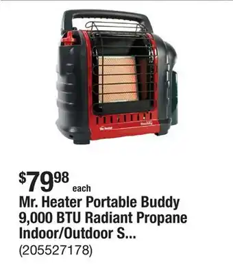 The Home Depot Mr. Heater Portable Buddy 9,000 BTU Radiant Propane Indoor/Outdoor Space Heater offer