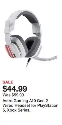 Game Stop Astro Gaming A10 Gen 2 Wired Headset for PlayStation 5, Xbox Series X/S, and PC offer