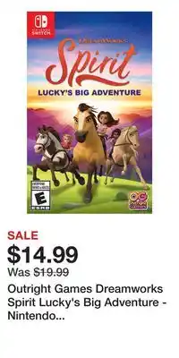 Game Stop Outright Games Dreamworks Spirit Lucky's Big Adventure - Nintendo Switch offer