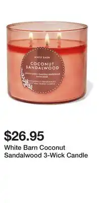 Bath & Body Works White Barn Coconut Sandalwood 3-Wick Candle offer