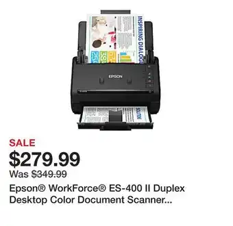 Office Depot Epson WorkForce ES-400 II Duplex Desktop Color Document Scanner with Auto Document Feeder offer