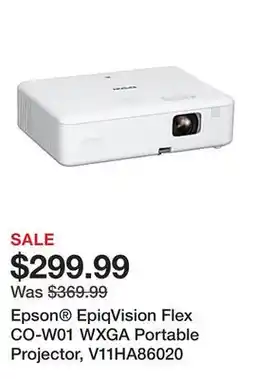 Office Depot Epson EpiqVision Flex CO-W01 WXGA Portable Projector, V11HA86020 offer