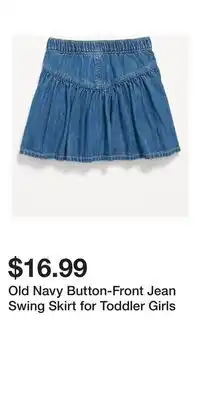 Old Navy Old Navy Button-Front Jean Swing Skirt for Toddler Girls offer