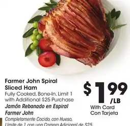 Ralphs Farmer John Spiral Sliced Ham offer