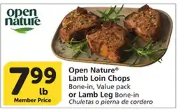 Vons Open Nature Lamb Loin Chops Bone-in, Value pack or Lamb Leg Bone-in offer