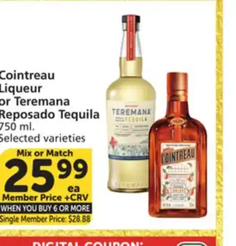 Vons Cointreau Liqueur or Teremana Reposado Tequila offer