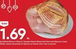 Stater Bros Smithfield Bone-In Hickory-Smoked Spiral-Sliced Half Ham with Natural Juices offer