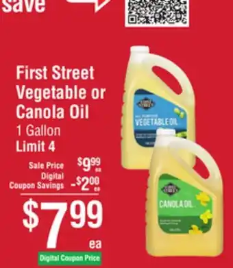 Smart & Final First Street Vegetable or Canola Oil offer