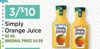 Heinen's Simply Orange Juice offer