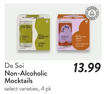 Fresh Thyme De Soi Non-Alcoholic Mocktails offer