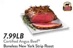 Fresh Thyme Certified Angus Beef Boneless New York Strip Roast offer