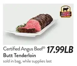 Fresh Thyme Certified Angus Beef Butt Tenderloin offer