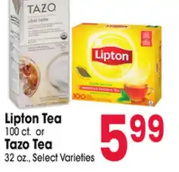 Jewel-Osco Lipton Tea 100 ct. or Tazo Tea 32 oz offer