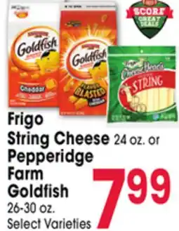 Jewel-Osco Frigo String Cheese 24 oz. or Pepperidge Farm Goldfish 26-30 oz offer