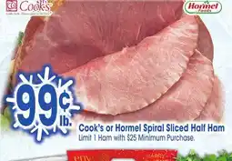 Jewel-Osco Cook's or Hormel Spiral Sliced Half Ham offer