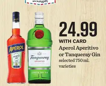 Mariano's Aperol Aperitivo or Tanqueray Gin offer