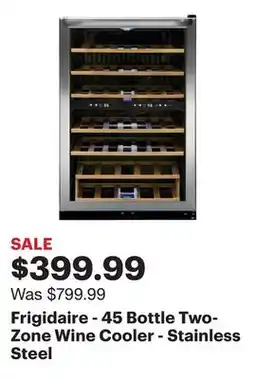 Best Buy Frigidaire - 45 Bottle Two-Zone Wine Cooler - Stainless Steel offer