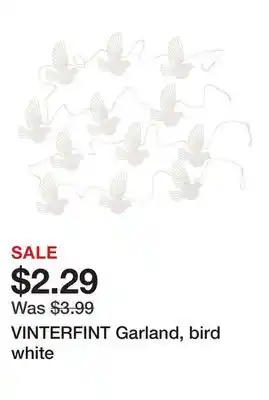 Ikea VINTERFINT Garland, bird white offer