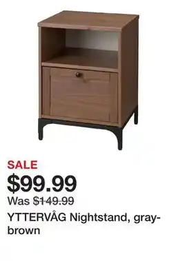 Ikea YTTERVÅG Nightstand, gray-brown offer