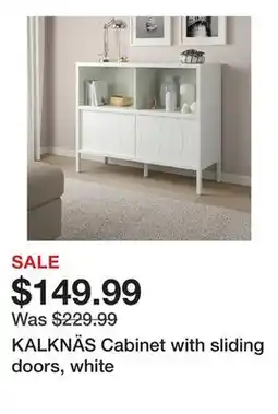 Ikea KALKNÄS Cabinet with sliding doors, white offer