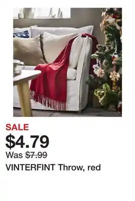 Ikea VINTERFINT Throw, red offer